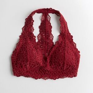 Gilly Hicks Burgundy Lace Halter Bralette
